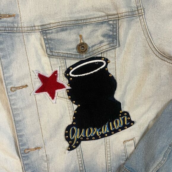 PYFD Vintage Denim Jacket Mens 2XL Guardian Angel King Streetwear Rock Hip Hop - Picture 6 of 16